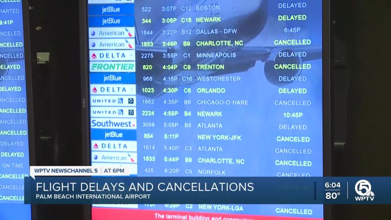 Thunderstorms delaying flights across Florida