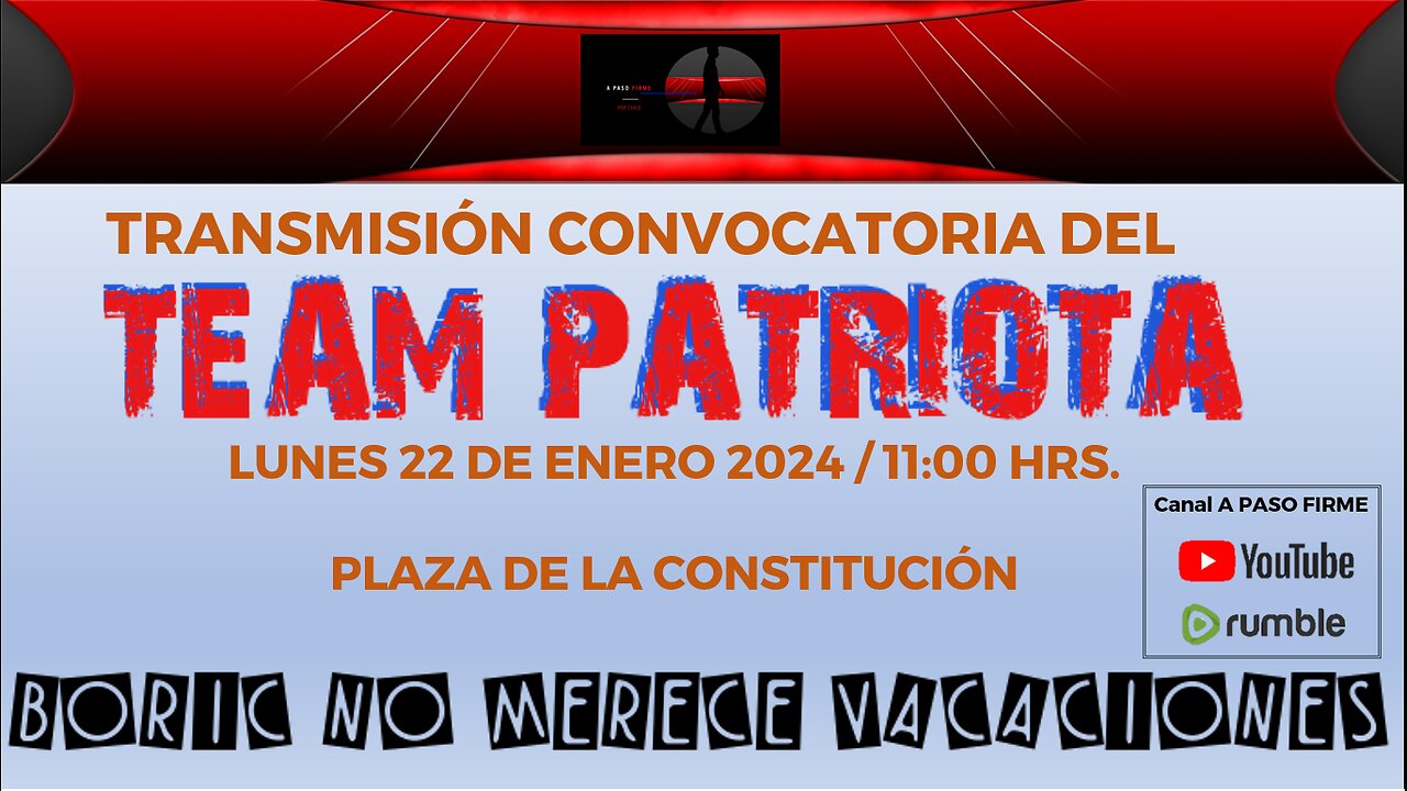 Transmisión convocatoria del TEAM PATRIOTA