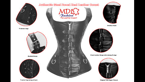 Real leather sexy bicker style steel bone corset