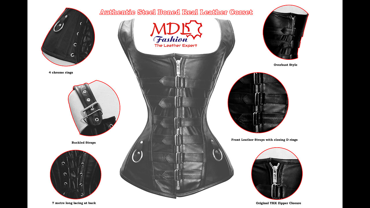 Real leather sexy bicker style steel bone corset