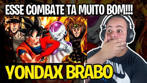 REACT Goku e Jotaro VS. Freeza e Dio | Combate de Rimas | Part. Chrono, Kaito e St James