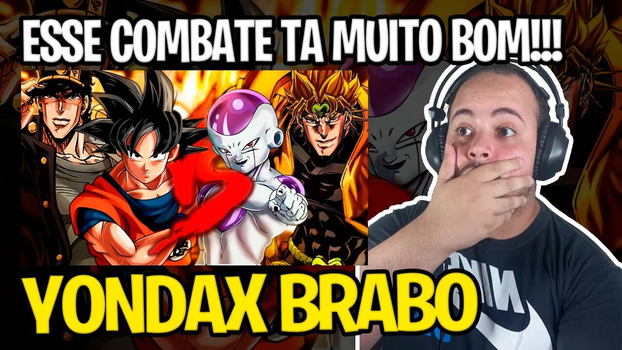 REACT Goku e Jotaro VS. Freeza e Dio | Combate de Rimas | Part. Chrono, Kaito e St James