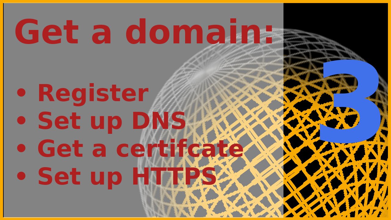 How to register a domain name (registering, set up DNS, get a certificate, set up HTTPS)