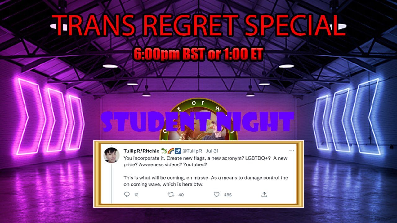 Voice of Wales Student Night #3 with Ritchie, a transgender with major regret.