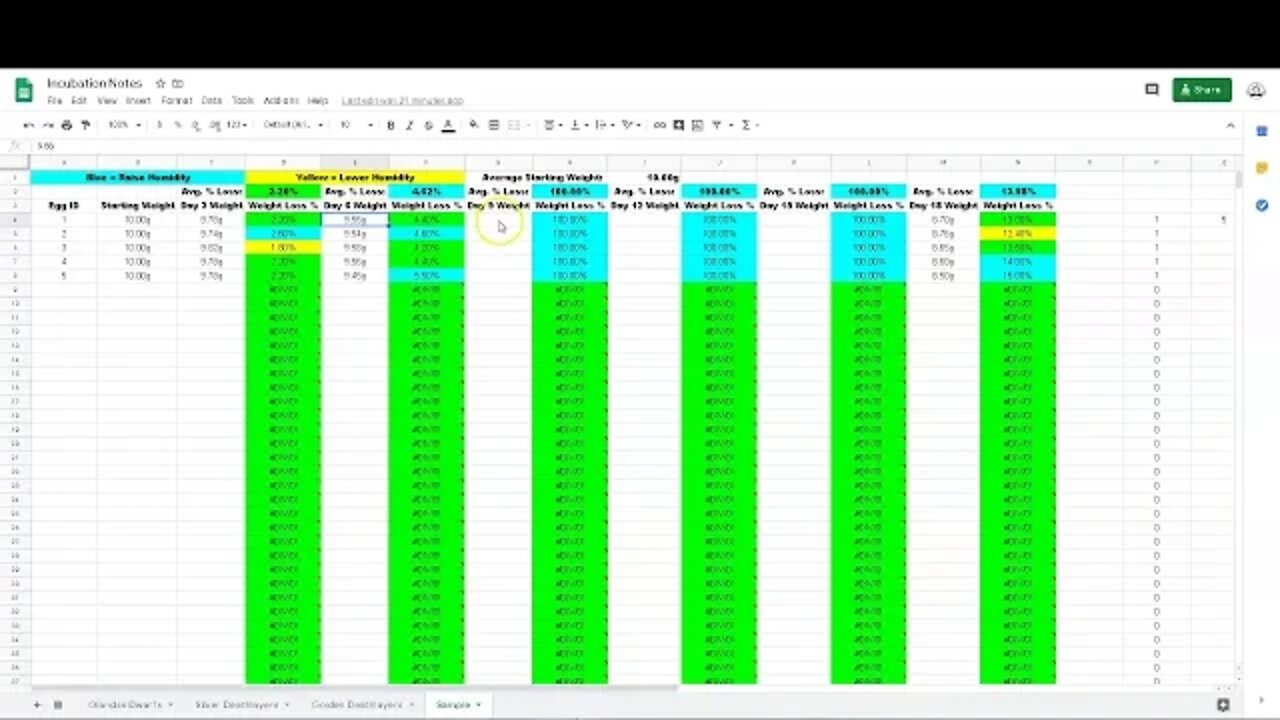 How I track egg weight during incubation....FREE TO DOWNLOAD