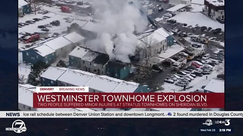 2 minor injuries reported after explosion at Westminster townhomes