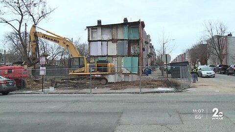 Baltimore row home demolished after fire that killed three firefighters