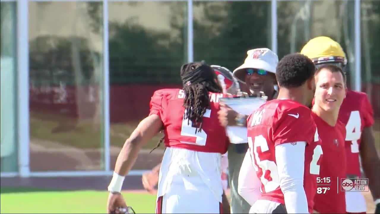 Buccaneers hold practice with Richard Sherman