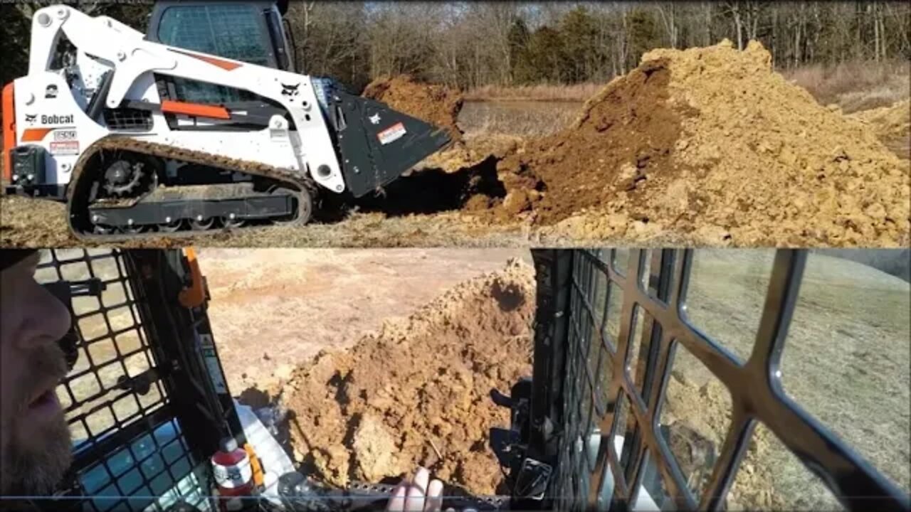 Skid Steer VLOG Moving Good dirt working on Duck Pond