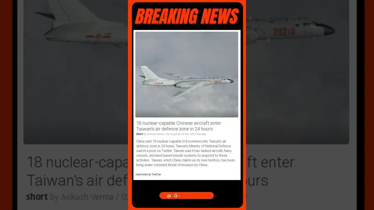 Breaking News: 18 Chinese Warplanes Enter Taiwan's Airspace in 24 Hours! | #shorts #news