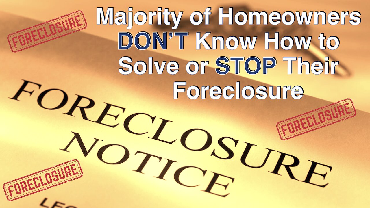 Majority of Homeowners DON'T Know How to Stop a Foreclosure - Housing Bubble 2.0 - Housing Crash