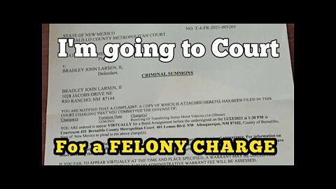 IM FACING A FELONY CHARGE.
