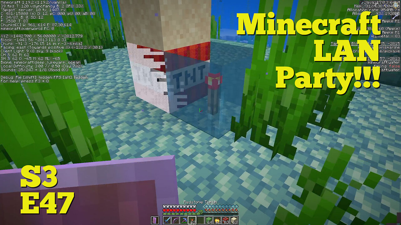 Minecraft LAN Party! Season 3 Episode 47 - Ocean Monument Adventure