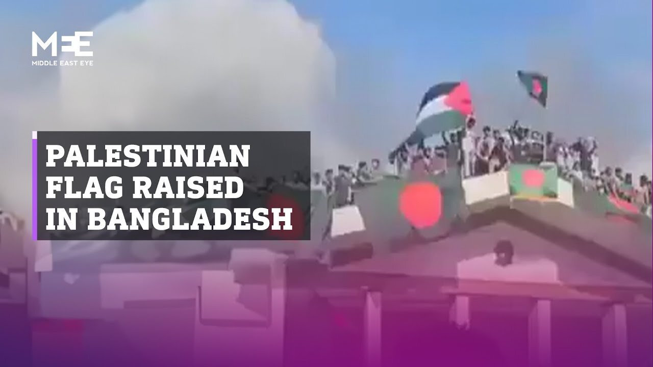 Palestinian flag raised over a government building in Bangladesh