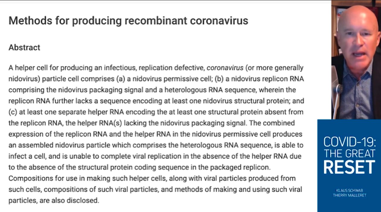 The Great Reset | "UNC Filed a Patent On An Infectious Replication Defective Clone of Coronavirus, That Is Supposed to Target Human Cells In a Way That Can Put a Switch Inside of That Thing to Harm the Human Heart & Lung." - Dr. Martin