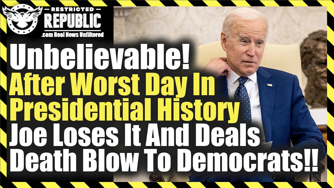 Unbelievable! After Worst Day In Presidential History Joe Loses It & Deals Death Blow To Democrats!!