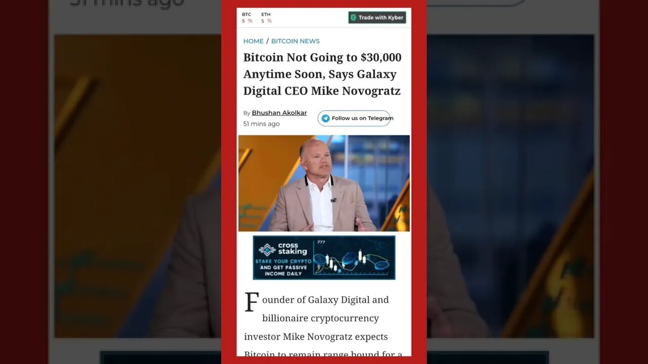 Bitcoin Not Going to $30,000 Anytime Soon #cryptomash @UnchainedPodcast @aantonop @Open4Profit