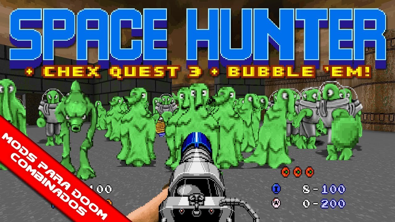 Space Hunter + Chex Quest 3 + Bubble 'Em! [Mods para Doom Combinados]