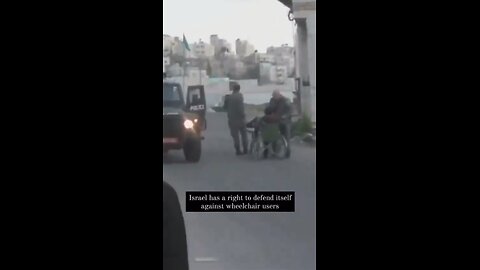 Israeli blows a man wheel chair