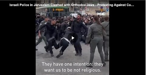 Ultra-Orthodox Jews protesting against compulsory military service in Jerusalem