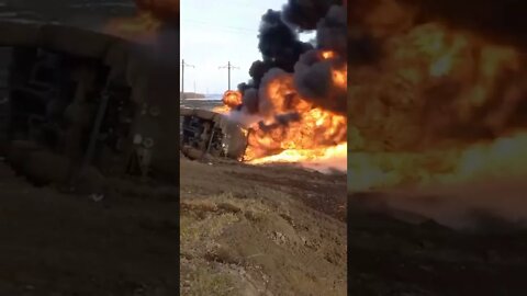 RUSSIAN FUEL TRUCK IS BURNING!