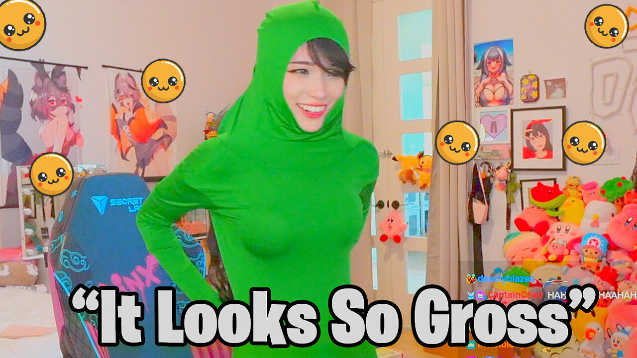 Emiru Wears Greenscreen Suit on Stream..