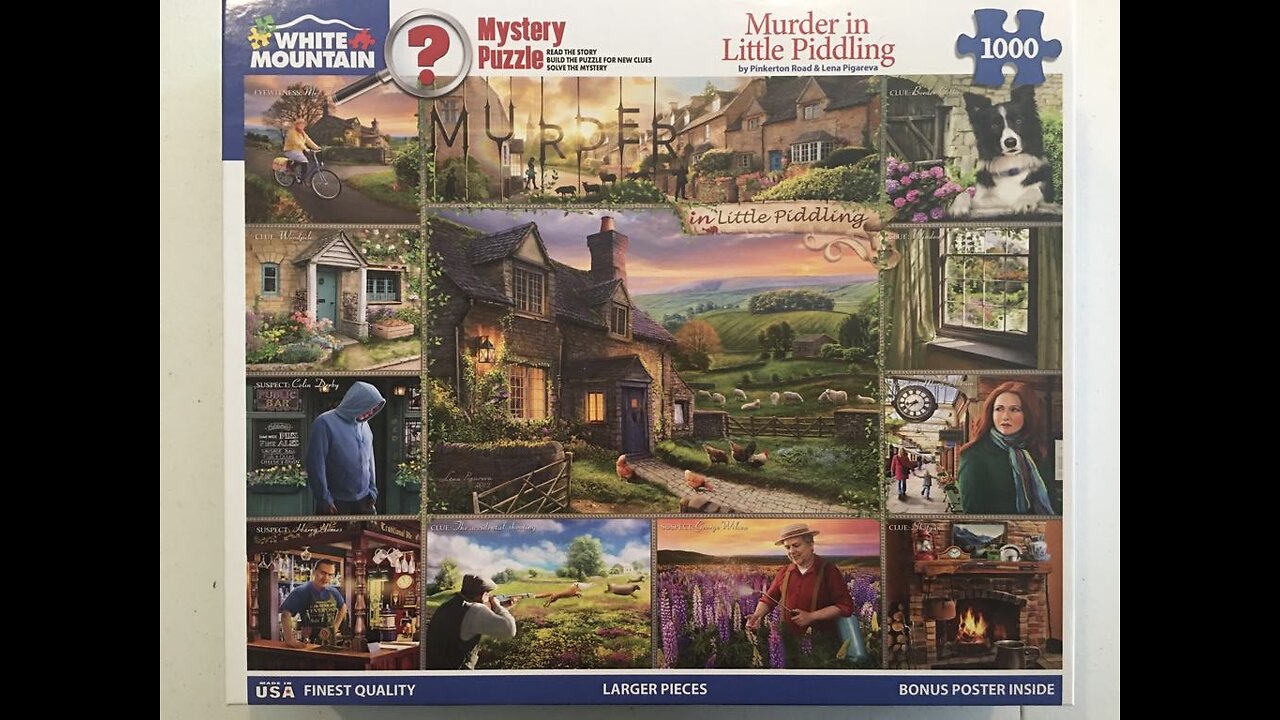 Murder in Little Piddling - Mystery Puzzle - SPOILER ALERT - White Mountain Jigsaw Puzzle