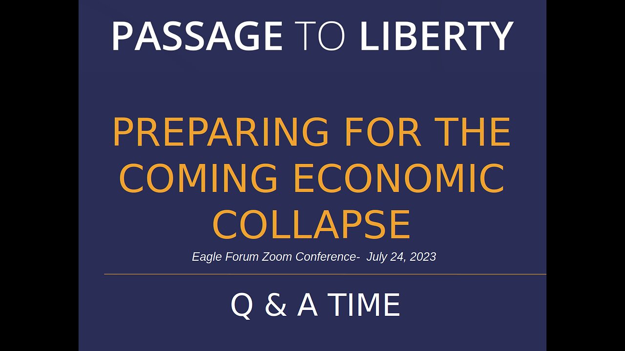 Preparing for the Coming Economic Collapse - Q&A