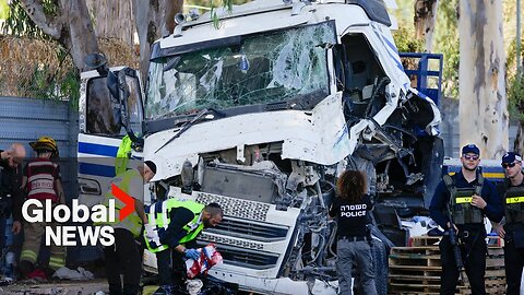 Israel bus stop attack: 1 killed, dozens injured when truck rams bus near Tel Aviv