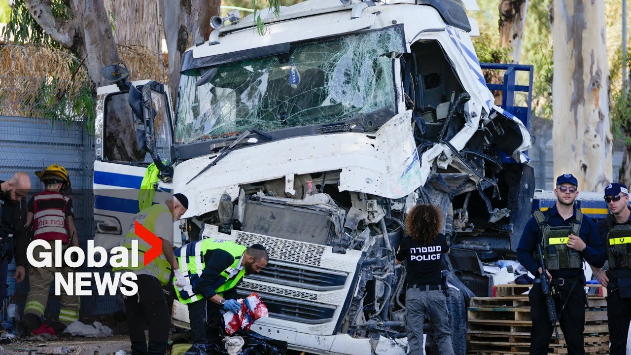 Israel bus stop attack: 1 killed, dozens injured when truck rams bus near Tel Aviv