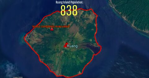 Large Sections of Island Wiped Out by Major Eruption; Ruang Volcano Erupts