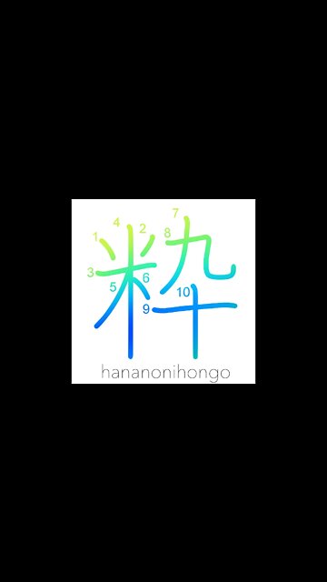 粋 - chic/stylish/elite/crème de la crème- Learn how to write Japanese Kanji 粋 - hananonihongo.com