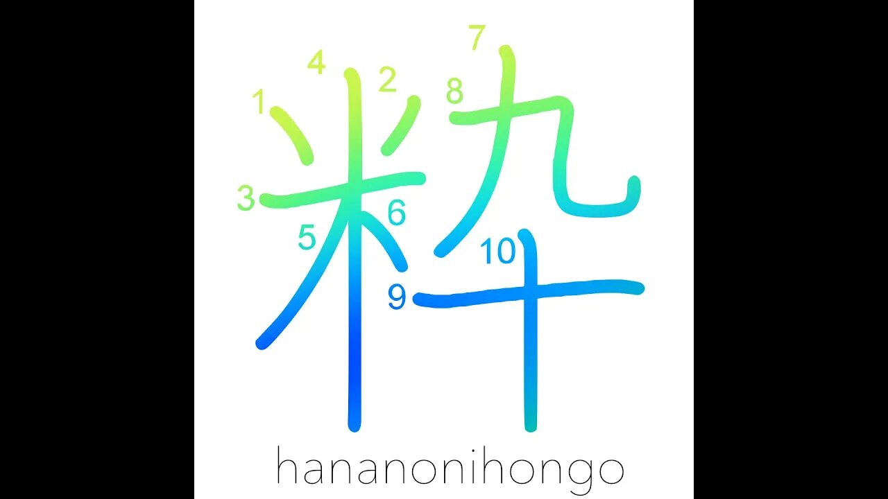 粋 - chic/stylish/elite/crème de la crème- Learn how to write Japanese Kanji 粋 - hananonihongo.com