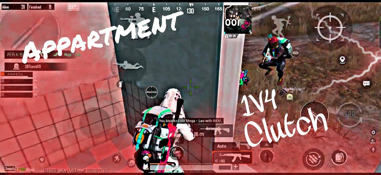 Appartment 1v4 clutch😎 |5finger thumb claw| | BGMI|