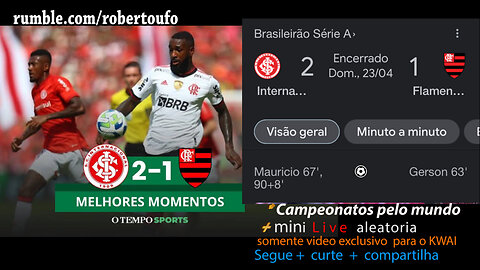 campeonato Brasileiro 2023 INTER RS 2x1 FLAMENGO - rodada 2