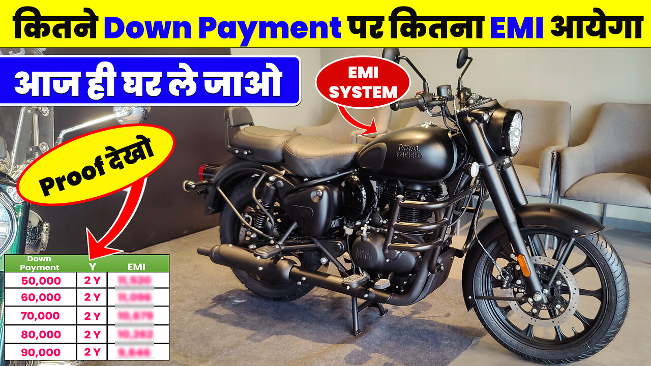 Royal Enfield Classic 350 Stealth Black Finance EMI | Price and EMI Detaild Video | Classic Bike EMI