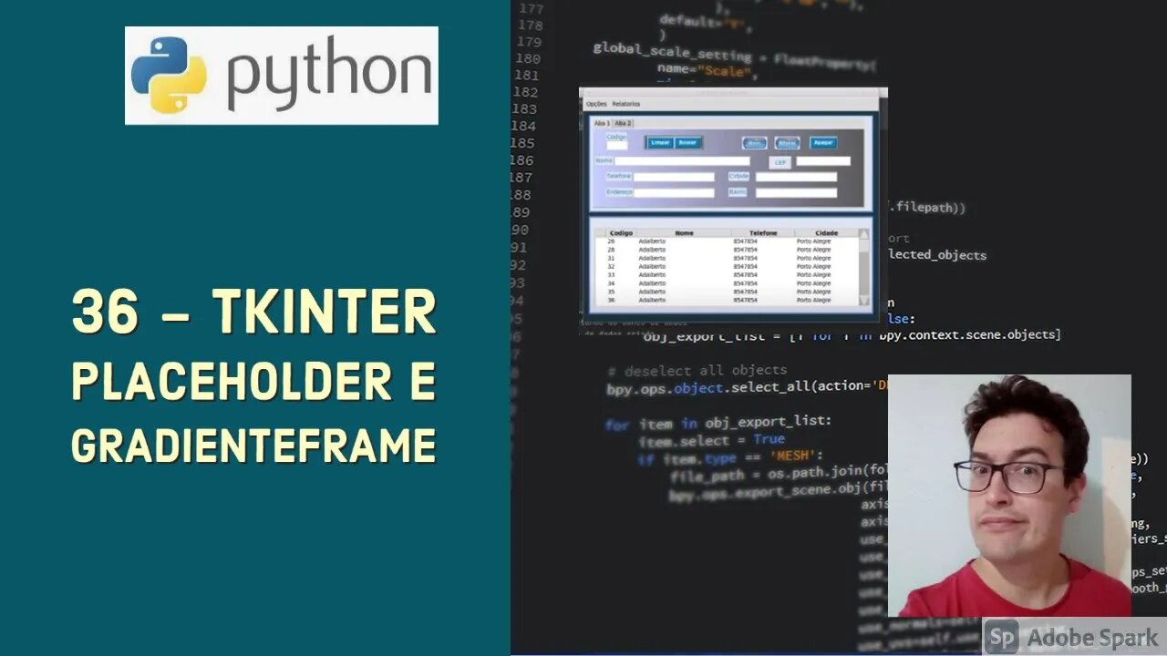 Aula 36 - Curso Tkinter - Modulo estilowidgets - PlaceHolder e GradienteFrame