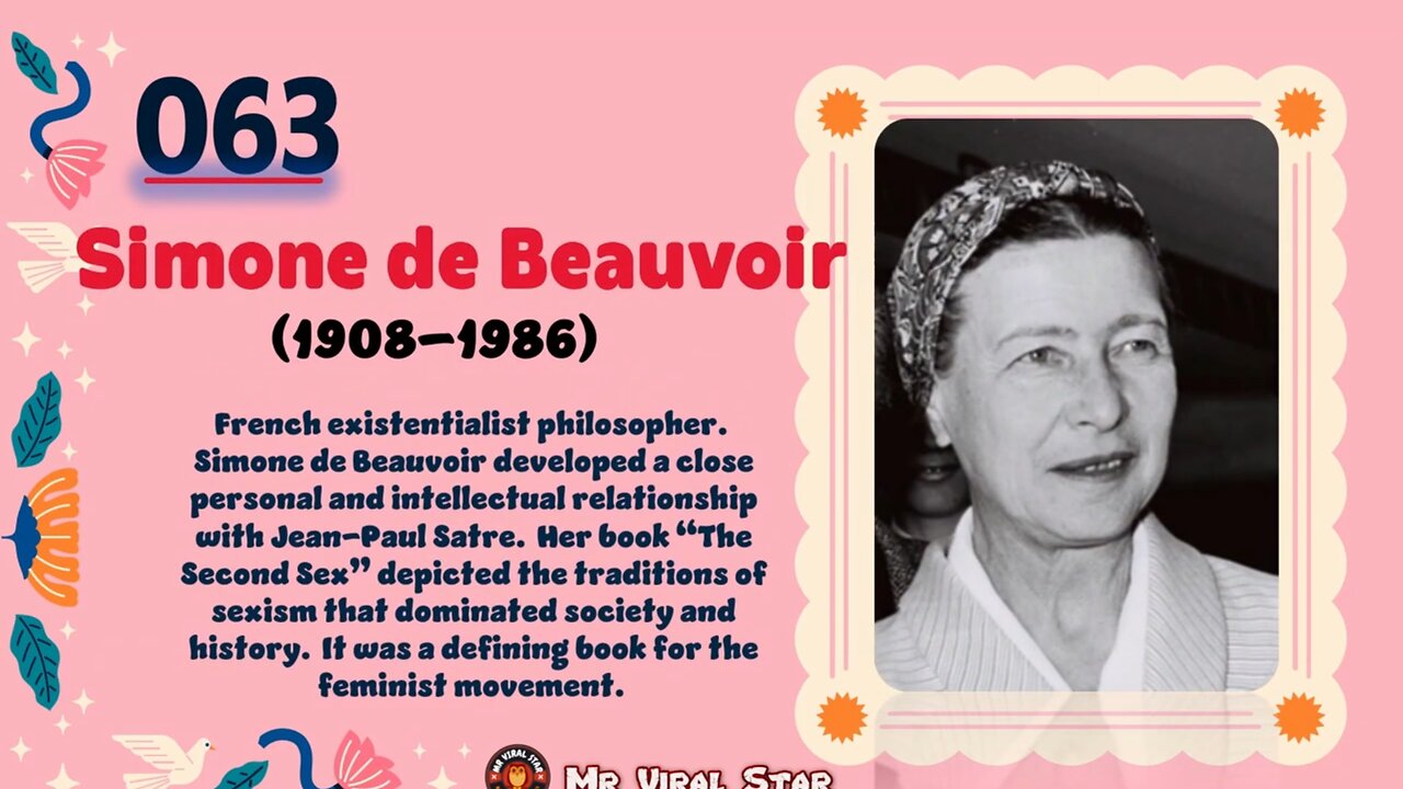 Simone de Beauvoir (1908–1986)| TOP 150 Women That CHANGED THE WORLD | Short Biography