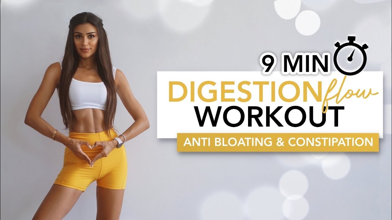 9 MIN DIGESTION FLOW WORKOUT | Improve Digestion, Relieve Bloating & Constipation | Eylem Abaci