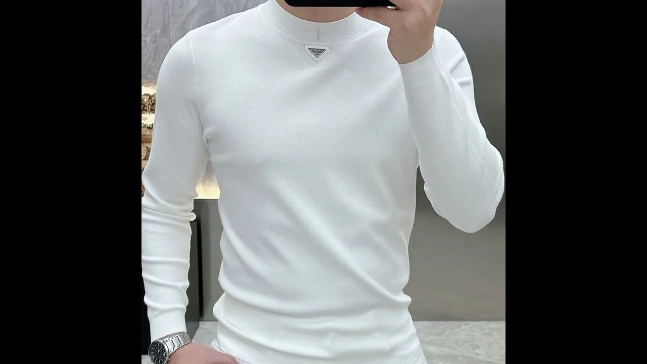 New Trend Men's Solid Round Neck Spring Autumn Fashion