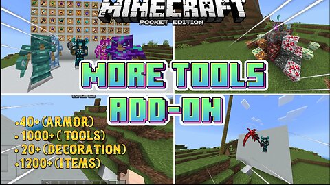 🔥MORE TOOLS Addon | Bedrock/ MCPE/Xbox Minecraft 1.20+ | best addon in Minecraft pocket edition