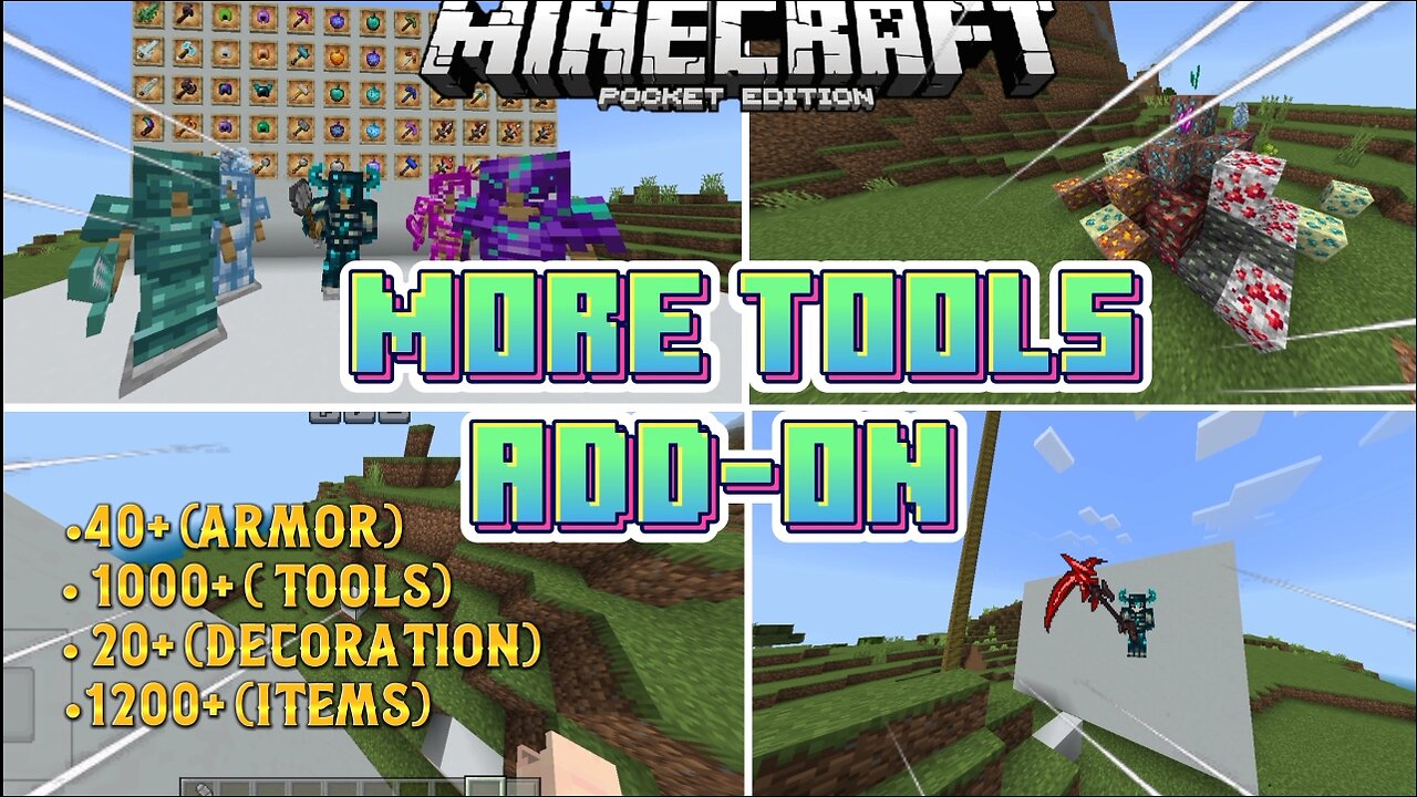 🔥MORE TOOLS Addon | Bedrock/ MCPE/Xbox Minecraft 1.20+ | best addon in Minecraft pocket edition