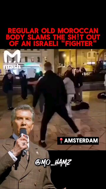 Moroccan body slams the shit of an Israeli fighter in Amsterdam.