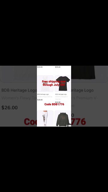 Support 2A with BDB Merch! Free shipping! Code BDB1776 now through July 5th!