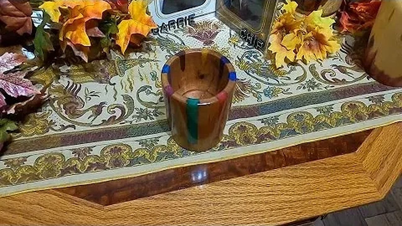 Cherry Pen Cup Filled with Colored Resin