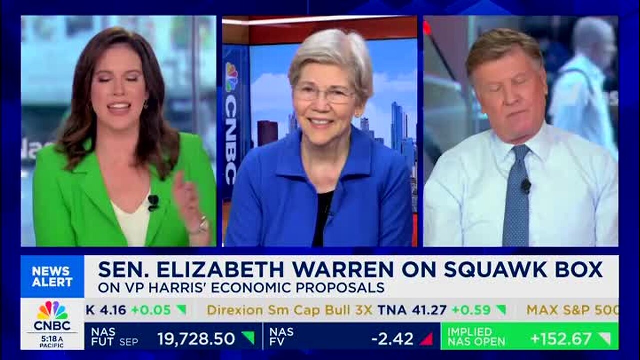 Sen. Warren, CNBC’s Kernen Clash Once Again: ‘Did You Invite Me on Here Just to Lecture to Me?’