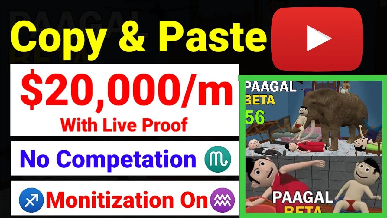 🤑$20,000/m Copy Paste Cartoon on YouTube | Unique Strategy 2023