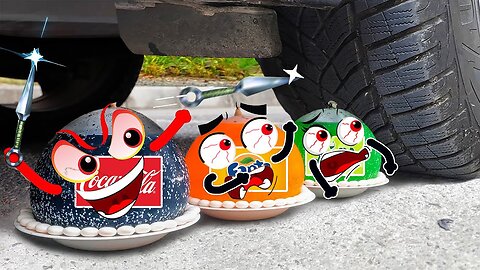 Crushing Crunchy & Soft Things by Car | Experiment Car vs Coca Cola, Fanta, Mirinda, Balloon