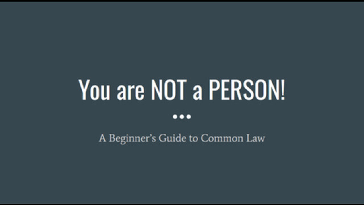 You are not a person