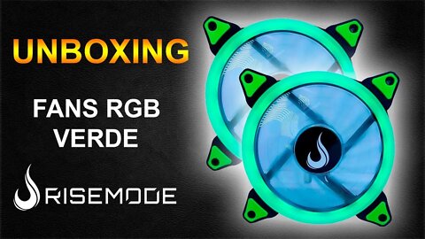 Unboxing - 2 Fans RGB Verde Marca Rise Mode + Teste - (Português BR)